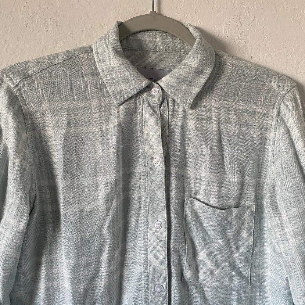 Rails Womens Hunter Top Seafoam Button Down Size XXS Casual Long Sleeve Plaid - Picture 2 of 11